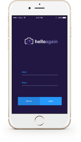 4hello-again-app-on-phone-log-in